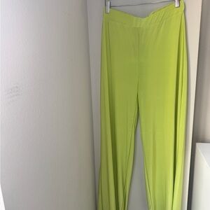 Boohoo Lime Wide Leg Pants